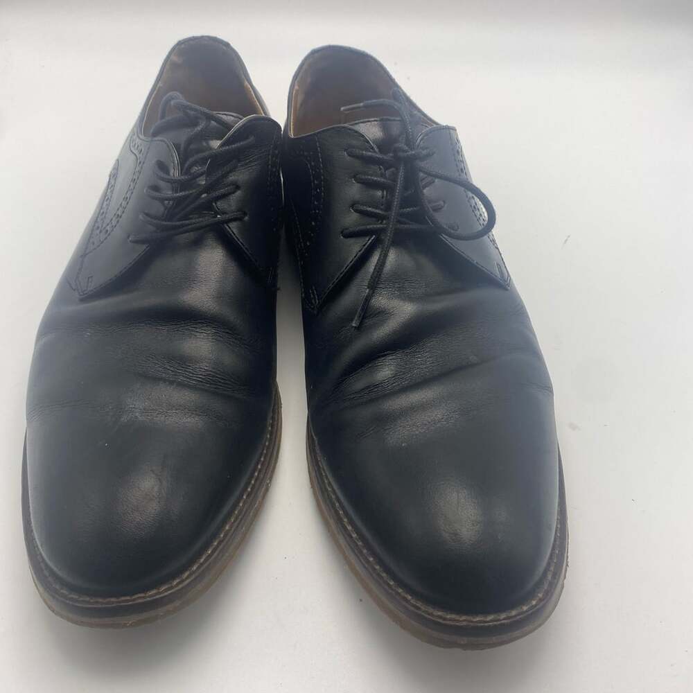 Johnston & Murphy Black Leather Dress Shoes Size 9.5 (GS1019)